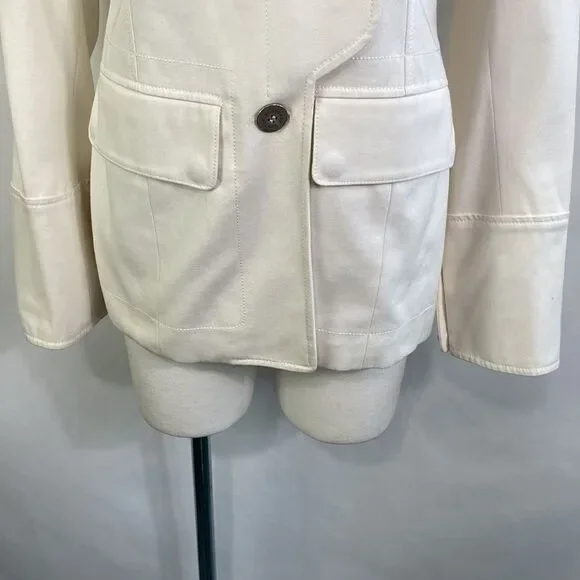 Burberry Cream High Neck SideโButton Jacket - Picture 5 of 16